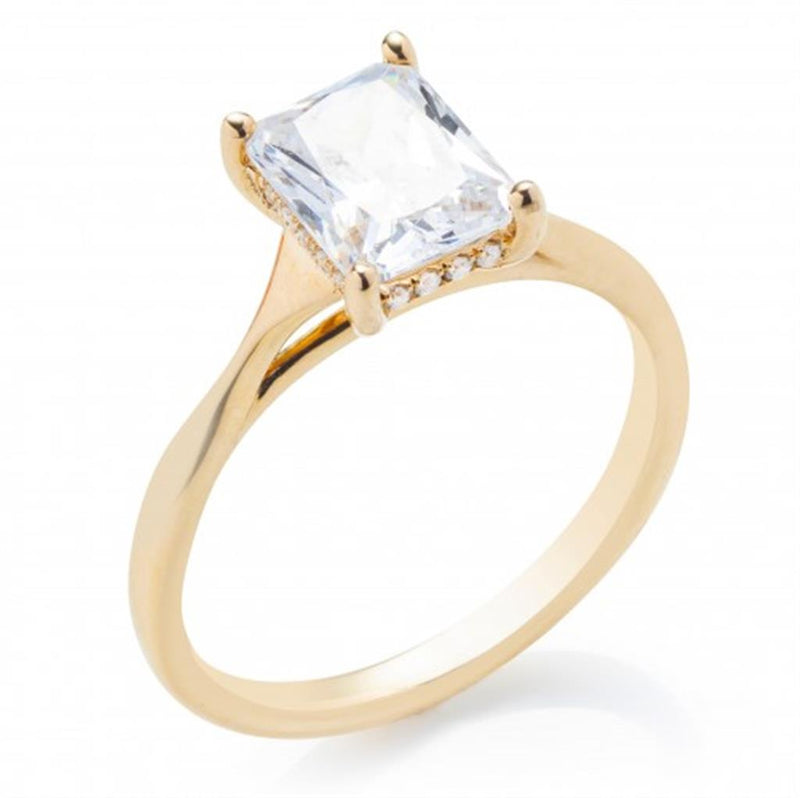 Davis Classics Solitaire Diamond Engagement Ring Setting in 14k Yellow Gold