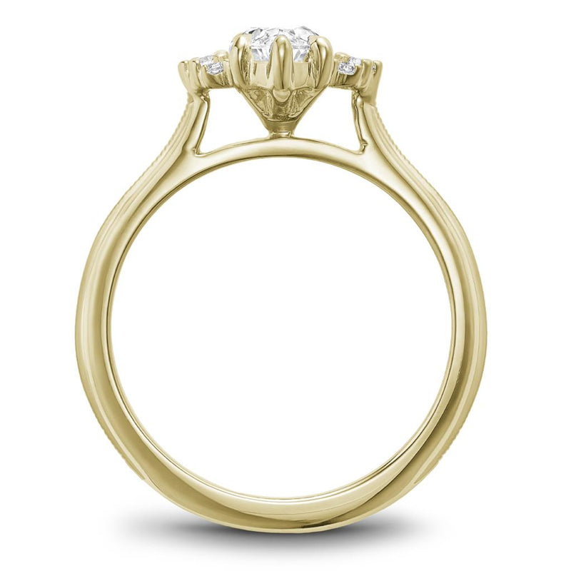 Noam Carver 14k Yellow Gold Three-Stone Style Engagement Ring Setting