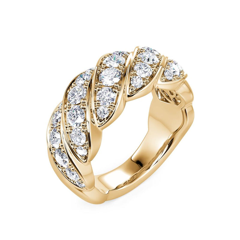 Davis Classics 14k Yellow Gold Twist Design Diamond Fashion Ring