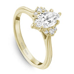 Noam Carver 14k Yellow Gold Three-Stone Style Engagement Ring Setting