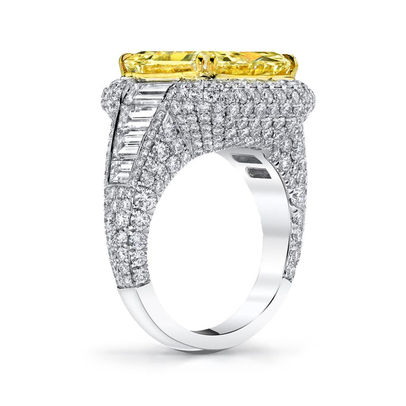 Davis Classics Proposal Ready Halo Sidestone Diamond Engagement Ring in Platinum/18k yellow gold.