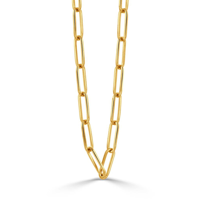 Doves 18k Yellow Gold 20" Paperclip Chain