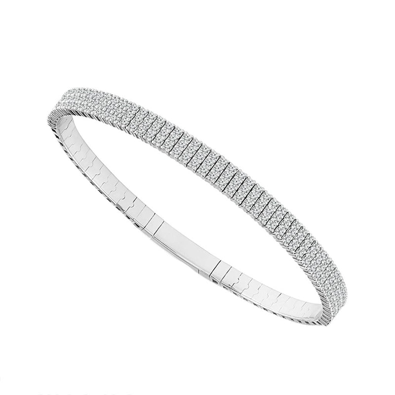 Davis Classics 14k White Gold Titanium Flexie Diamond Bangle Bracelet