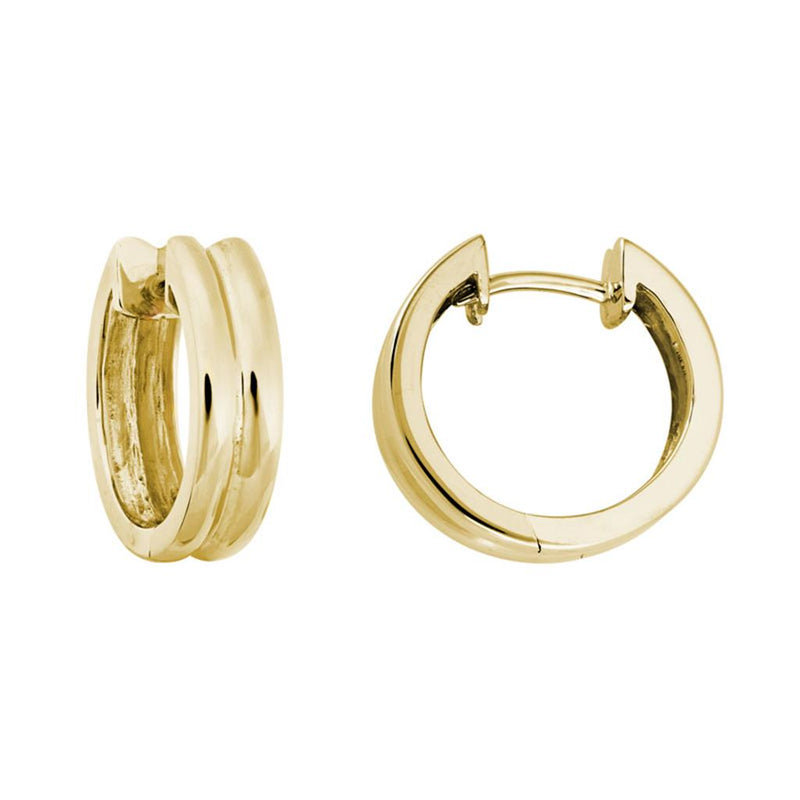 Davis Classics 14k Yellow Gold Handcrafted Double-Row Hoop Earrings