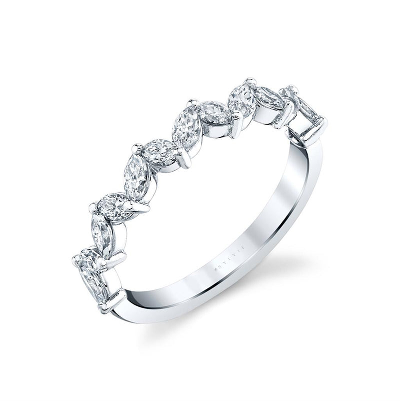 Sylvie Women's Stackable Diamond Wedding Band in 14k White Gold