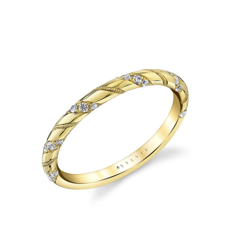 Sylvie Women's Stackable Diamond Wedding Band in 14k Yellow Gold