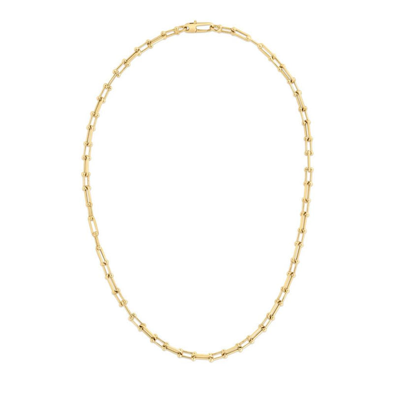 Roberto Coin 18k Yellow Gold Fancy Y Paperclip Sphere Chain Necklace