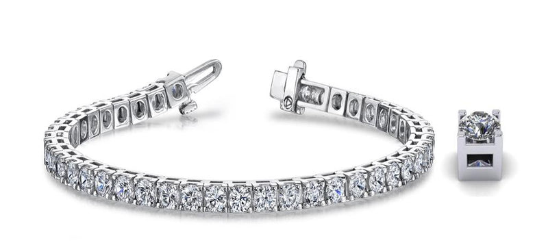 Davis Classics Platinum Straight-Line Diamond Tennis Bracelet