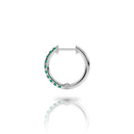 Davis Classics 14k White Gold Emerald Hoop Earrings