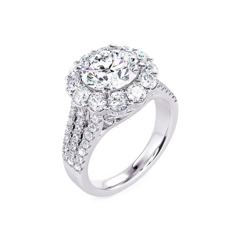 Davis Classics Halo Diamond Engagement Ring Setting in 14k White Gold