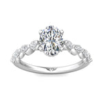 Martin Flyer 14k White Gold Cathedral Design Engagement Ring Setting