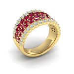 Vlora 14k Yellow Gold Adella Color Collection Ruby and Diamond Fashion Band