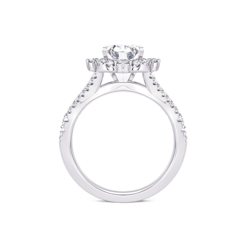 Davis Classics Halo Diamond Engagement Ring Setting in 14k White Gold