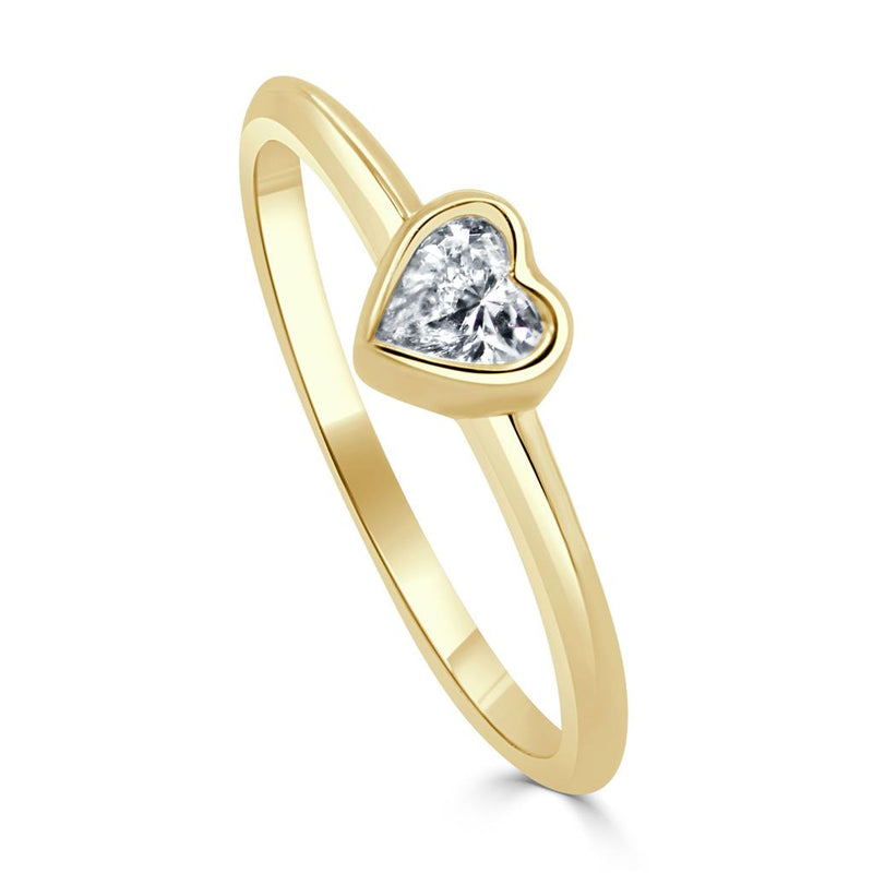 Davis Classics 14k Yellow Gold Heart Shape Diamond Fashion Ring