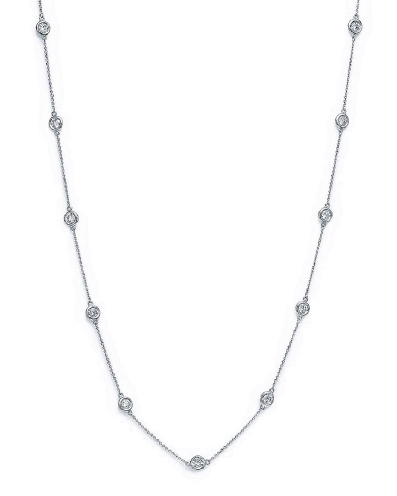 Davis Classics 14k White Gold Diamonds by the Yard Necklace