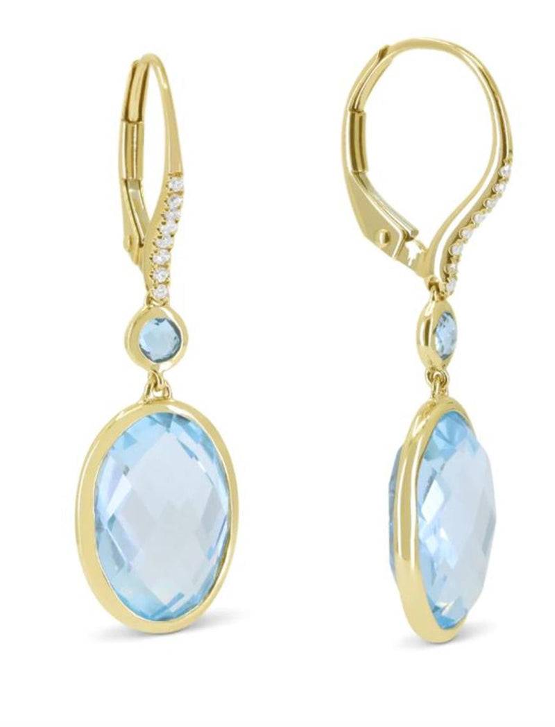 Madison L 14k Yellow Gold Light Blue Topaz Drop Earrings