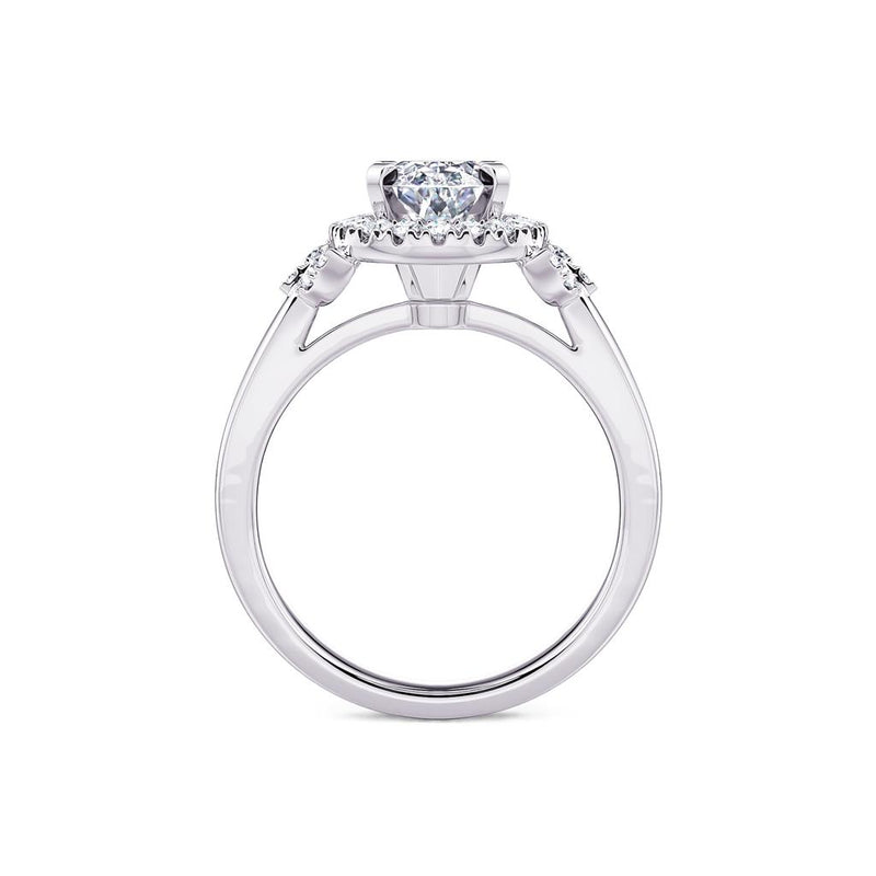 Davis Classics Halo Diamond Engagement Ring Setting in 14k White Gold