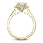 Noam Carver 14k Yellow Gold Floral Halo Engagement Ring Setting