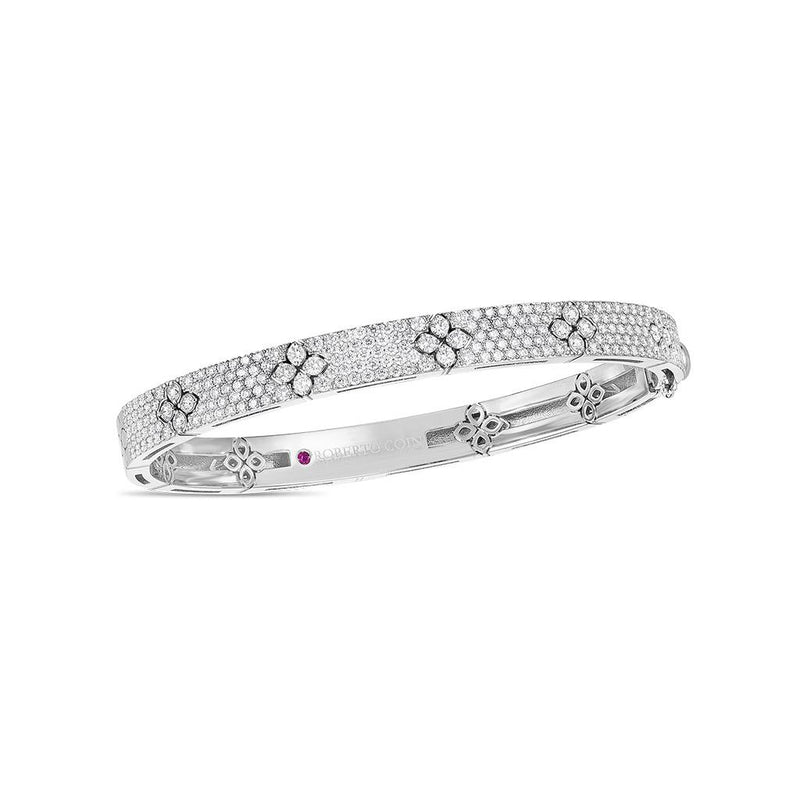 Roberto Coin 18k White Gold Love in Verona Collection Diamond Bangle Bracelet