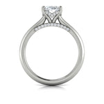 Vlora Platinum Solitaire Collection Cathedral Oval Diamond Engagement Ring Setting