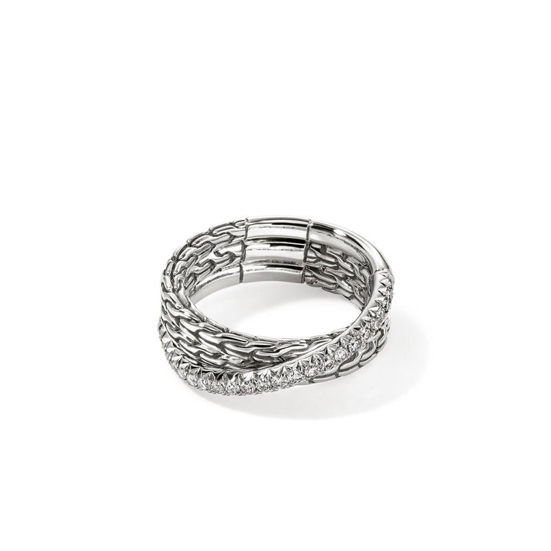 John Hardy Essential Pavé Diamond Crossover Ring