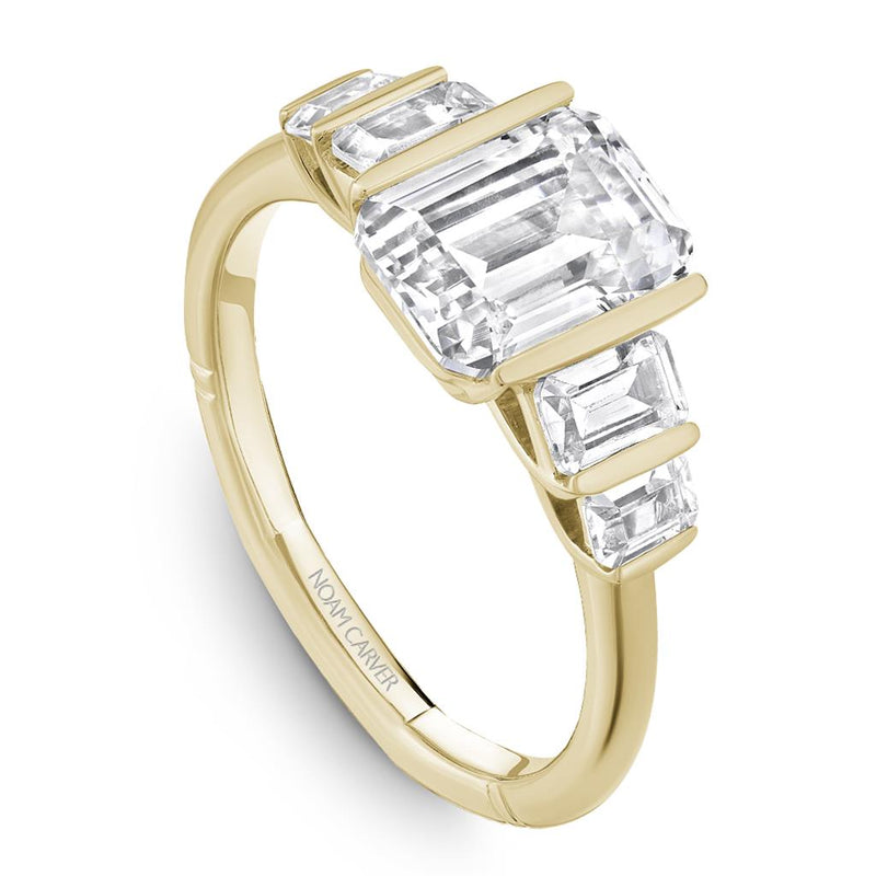 Noam Carver 14k Yellow Gold Atelier Collection Emerald Cut Engagement Ring Setting