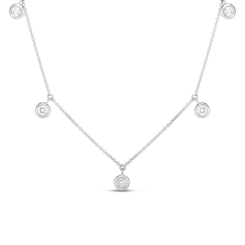 Roberto Coin 18k White Gold Diamonds by the Inch Collection Five Station Diamond Necklace