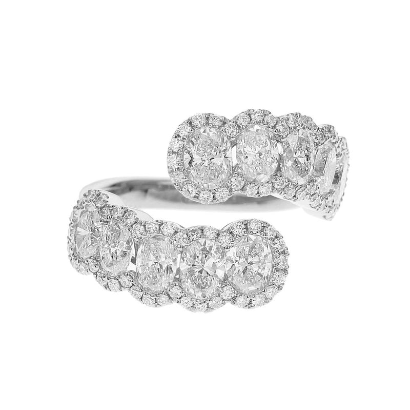 Davis Classics Bypass Diamond Fashion Ring in 18k White Gold