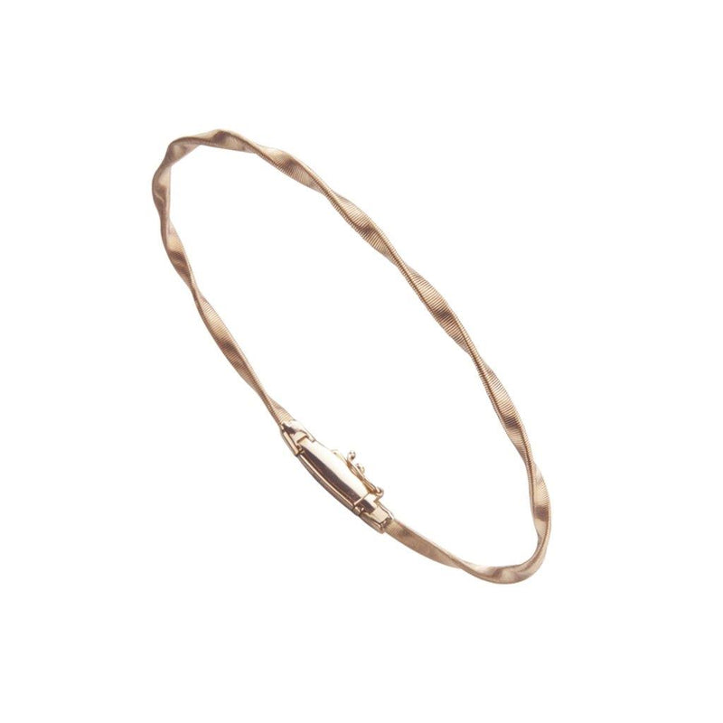 Marco Bicego 18k Rose Gold Marrakech Collection Hand-Hammered and Twisted Bangle