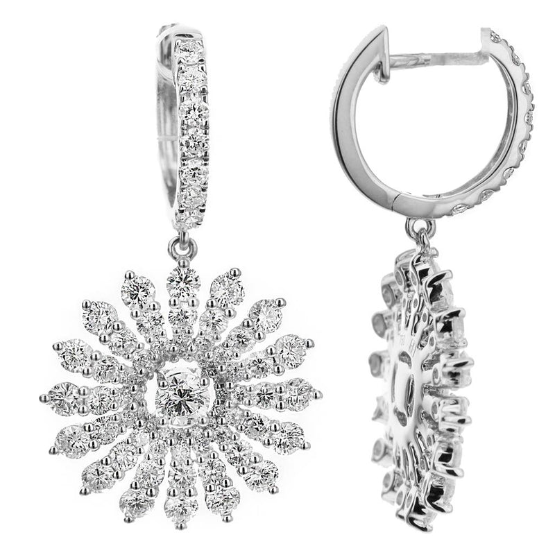 Davis Classics Diamond Statement Drop Earrings in 18k White Gold