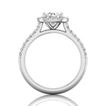 Martin Flyer Halo Diamond Engagement Ring Setting in 14k White Gold