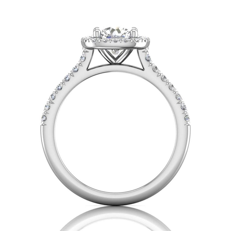 Martin Flyer Halo Diamond Engagement Ring Setting in 14k White Gold