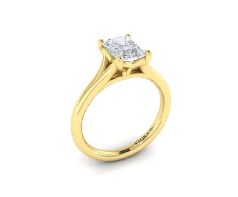 Vlora 14k Yellow Gold Classic Cathedral Solitaire Engagement Ring Setting