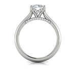 Vlora 14k White Gold Solitaire Collection Round Diamond Engagement Ring Setting