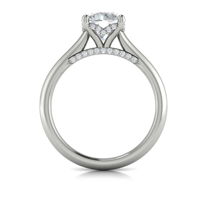 Vlora 14k White Gold Solitaire Collection Round Diamond Engagement Ring Setting