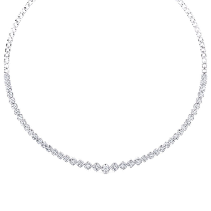 Davis Classics 14k White Gold Diamond Riviera Necklace