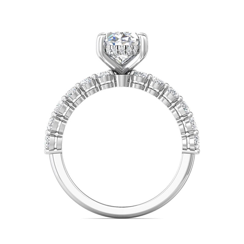 Martin Flyer Hidden Halo Diamond Engagement Ring Setting in 14k White Gold