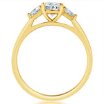 Davis Classics Three Stone Diamond Engagement Ring Setting in 14k Yellow Gold