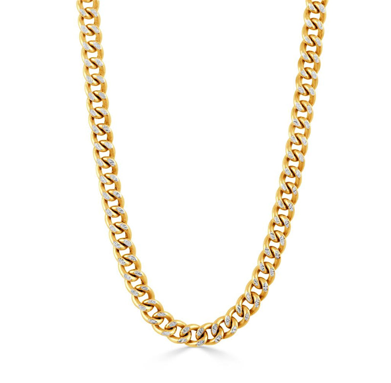 Doves 18k Yellow Gold Diamond-Cut Cuban Link Chain Necklace