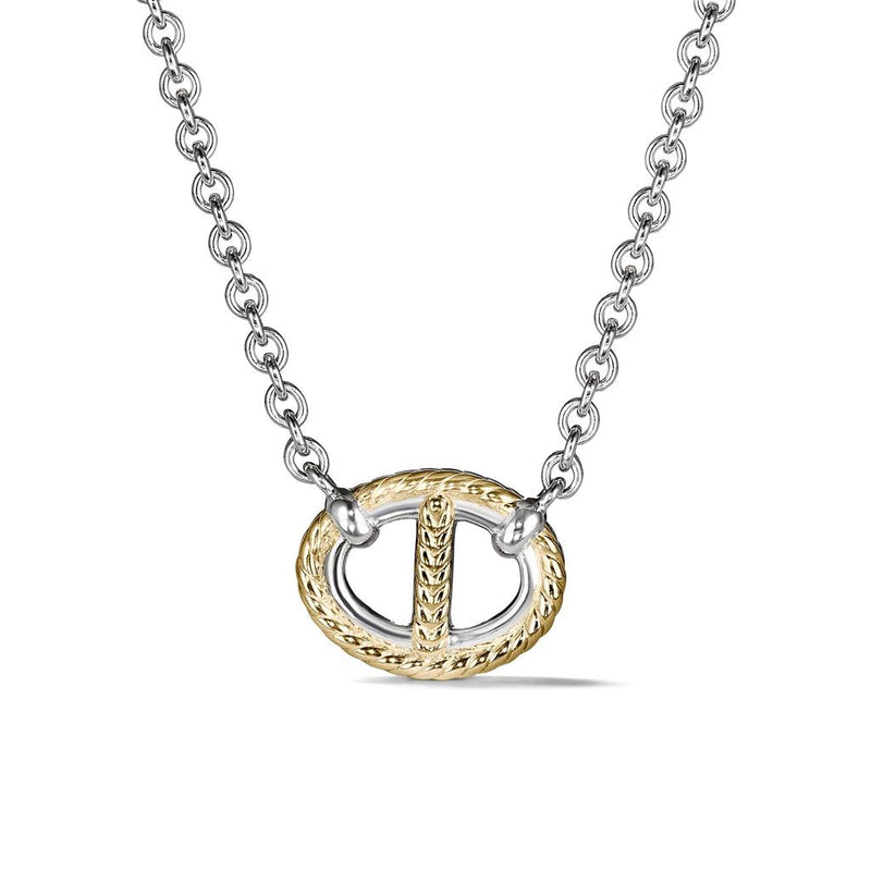 Judith Ripka Sterling Silver and 18k Yellow Gold Vienna Collection Single Link Necklace