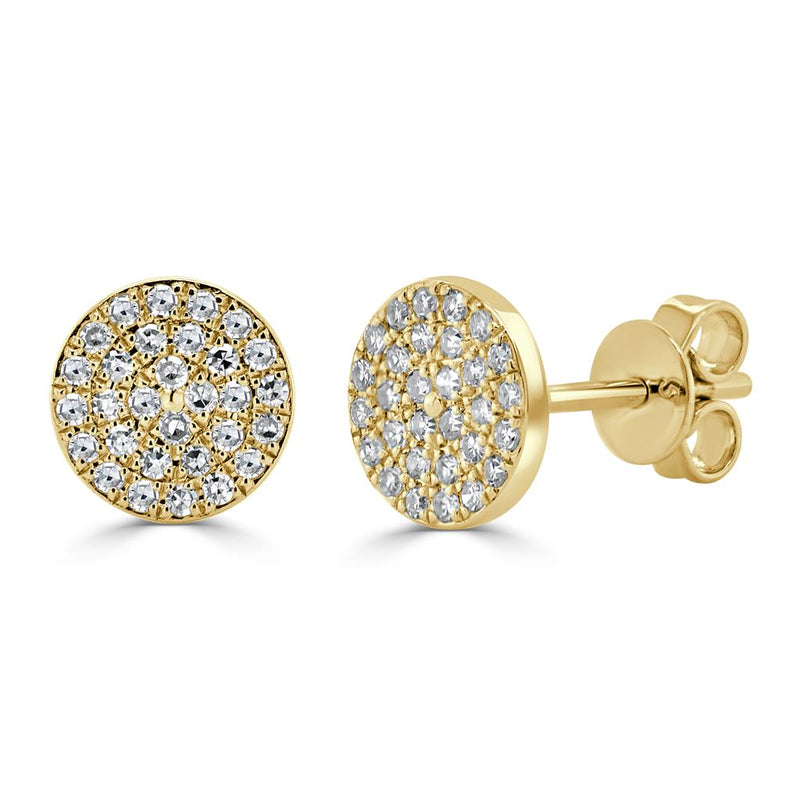 Davis Classics Diamond Cluster Stud Earrings in 14k Yellow Gold