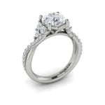 Vlora 14k White Gold Classic Collection Crossover Diamond Engagement Ring Setting