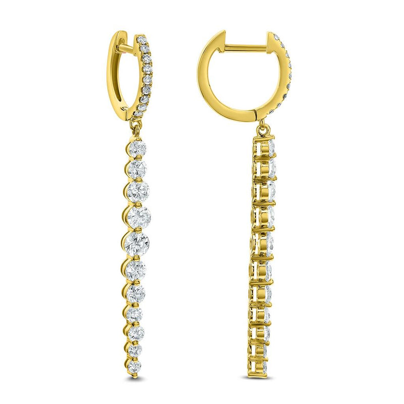 Davis Classics Diamond Drop Earrings in 18k Yellow Gold