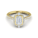 Vlora 14k Yellow Gold Halo Collection Cathedral Ornate Halo Diamond Engagement Ring Setting