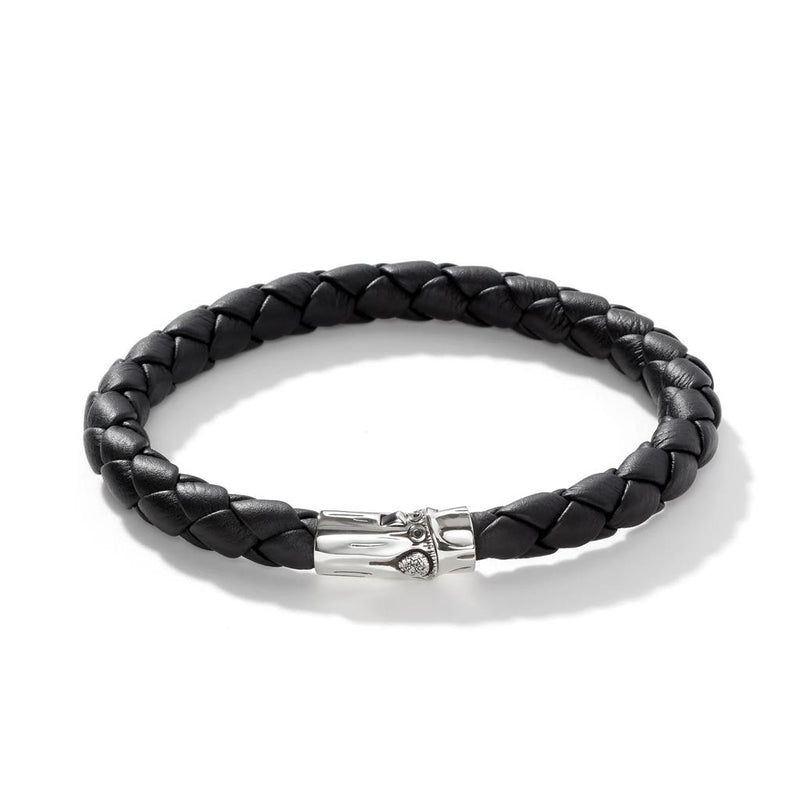 John Hardy Leather Bamboo Station Bracelet