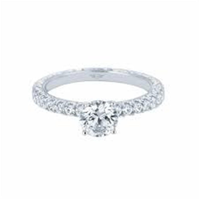 Martin Flyer Sidestone Diamond Engagement Ring Setting in 14k White Gold