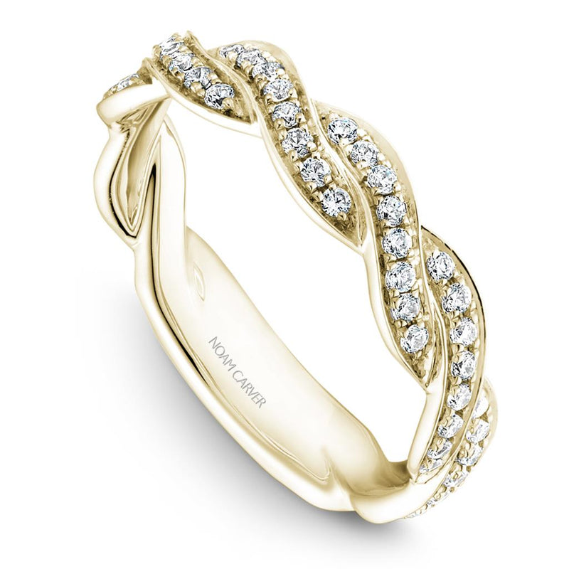 Noam Carver Women's Crossover Diamond Wedding Band in 14k Yellow Gold