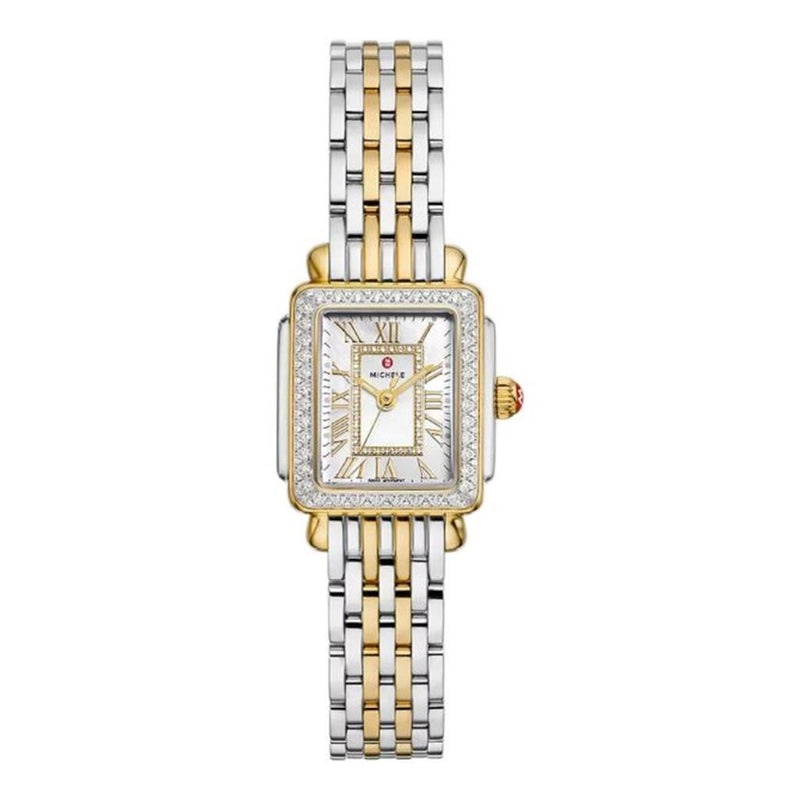 Michele Deco Madison Mini Diamond Two-Tone 18K Gold-Plated Watch