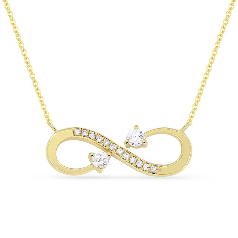 Madison L 14k Yellow Gold East-to-West Infinity Design Diamond Pendant