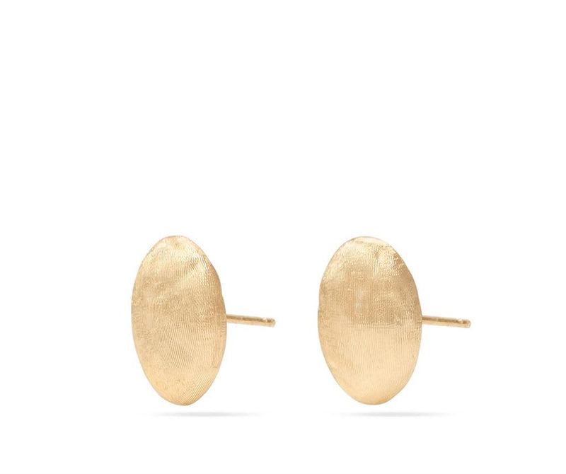 Marco Bicego 18k Yellow Gold Siviglia Hand-Engraved Oval Stud Earrings